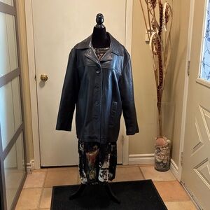 Men's Classic Black Leather Coat